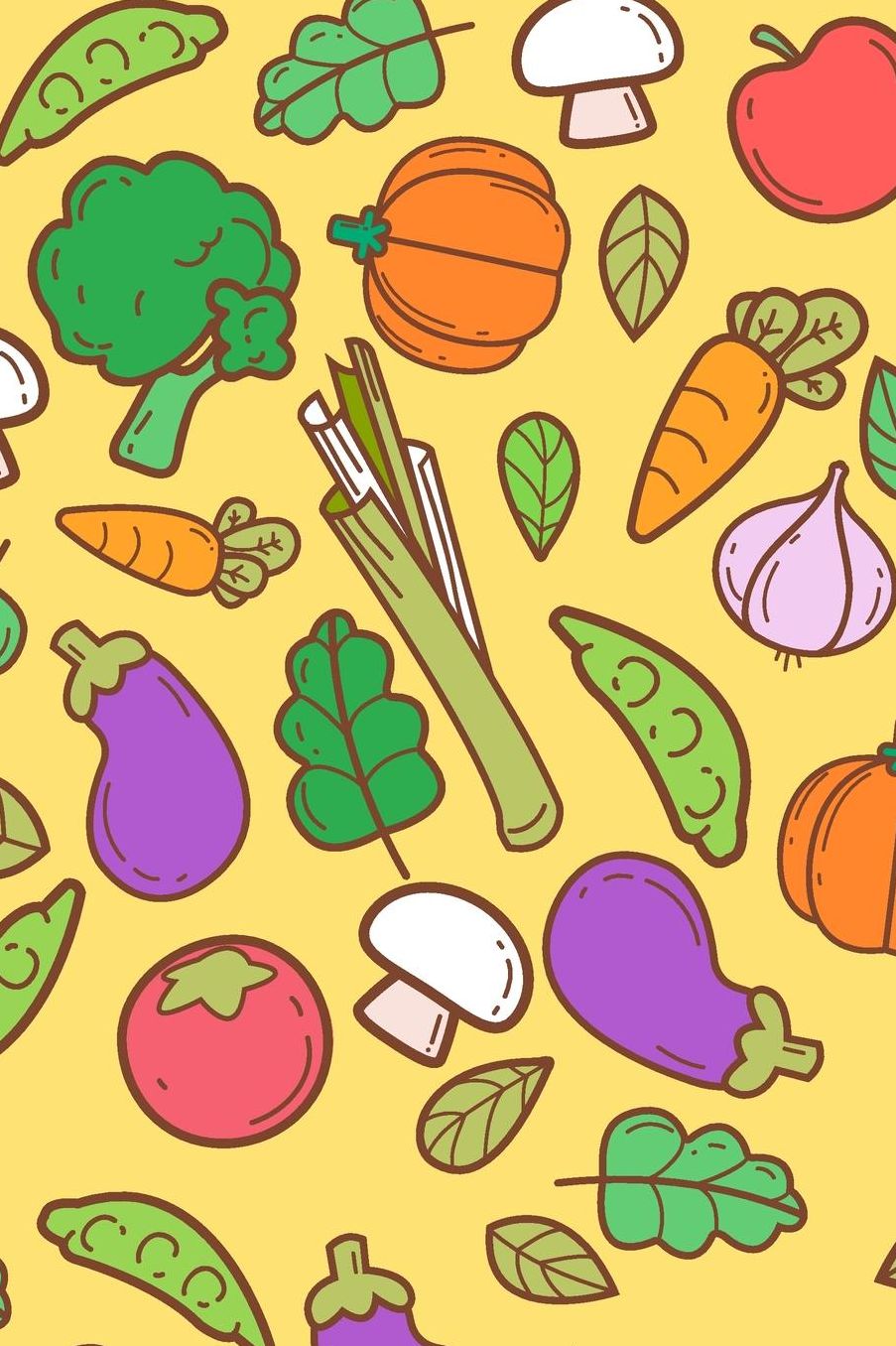Veggies: College Ruled Notebook Journal, 6x9 Inch, 120 Pages