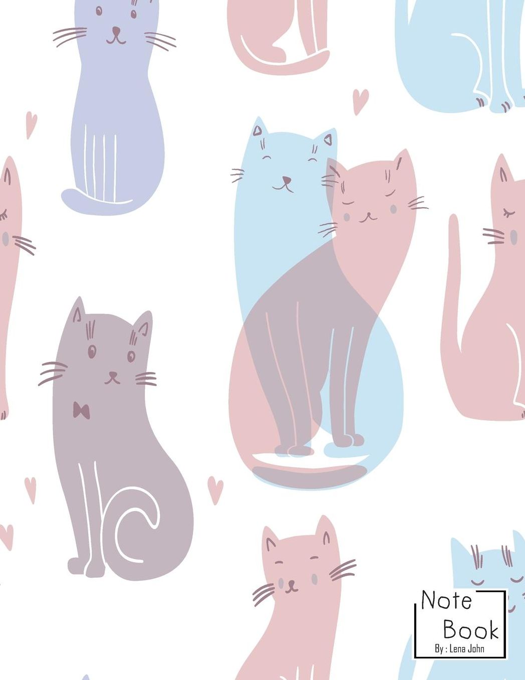 Notebook: Cute Cats in Love Notebook and Dot Graph Line Sketch pages, Extra large (8.5 x 11) inches, 110 pages, White paper, Sketch, Draw and Paint (Notebooks for Girls)