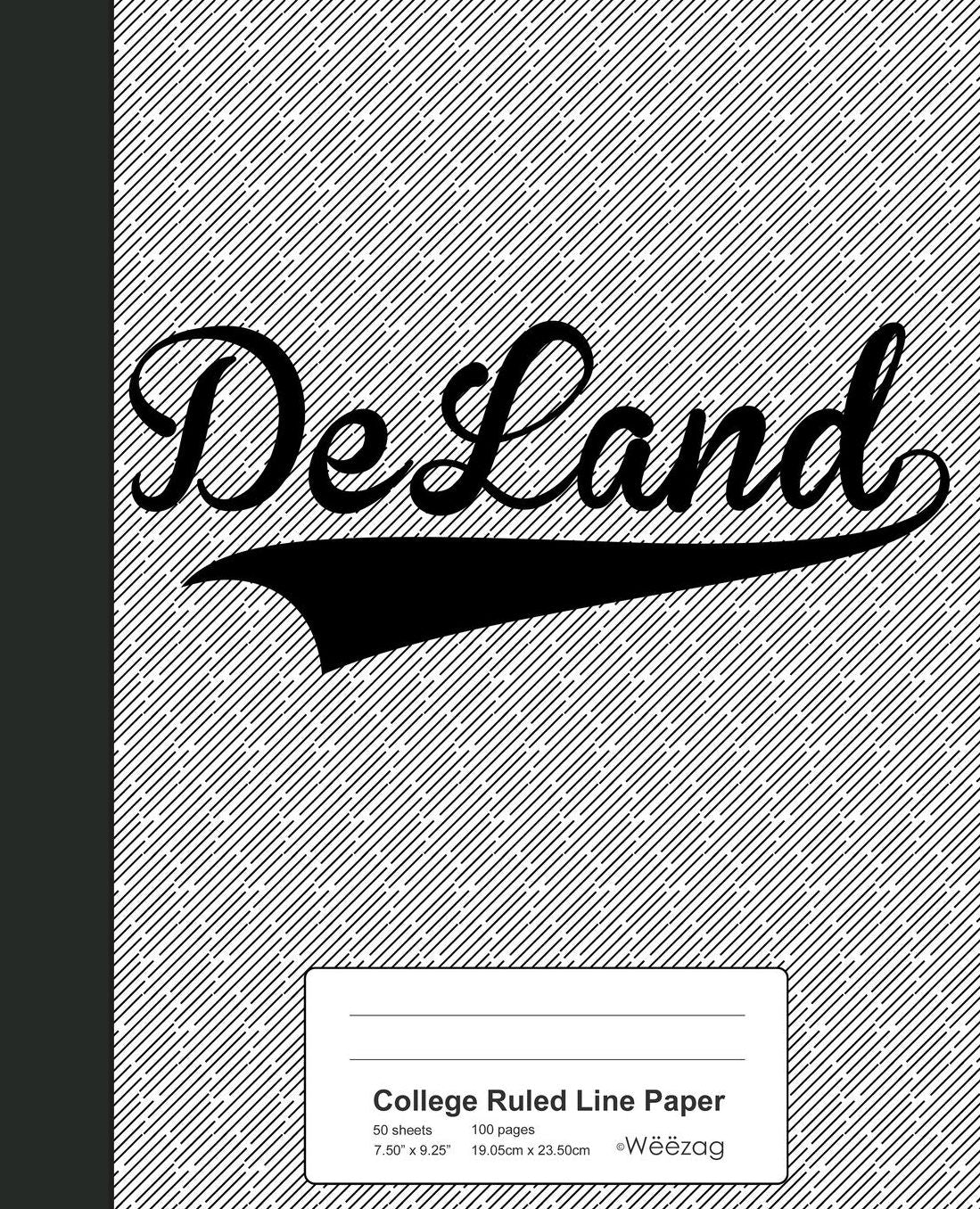 College Ruled Line Paper: DELAND Notebook