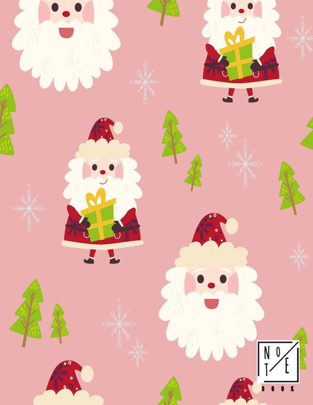 Notebook: Little Santa Holding Gift Box Notebook and Dot Graph Line Sketch pages, Extra large (8.5 x 11) inches, 110 pages, White paper, Sketch, Draw and Paint (Notebooks for Kids)