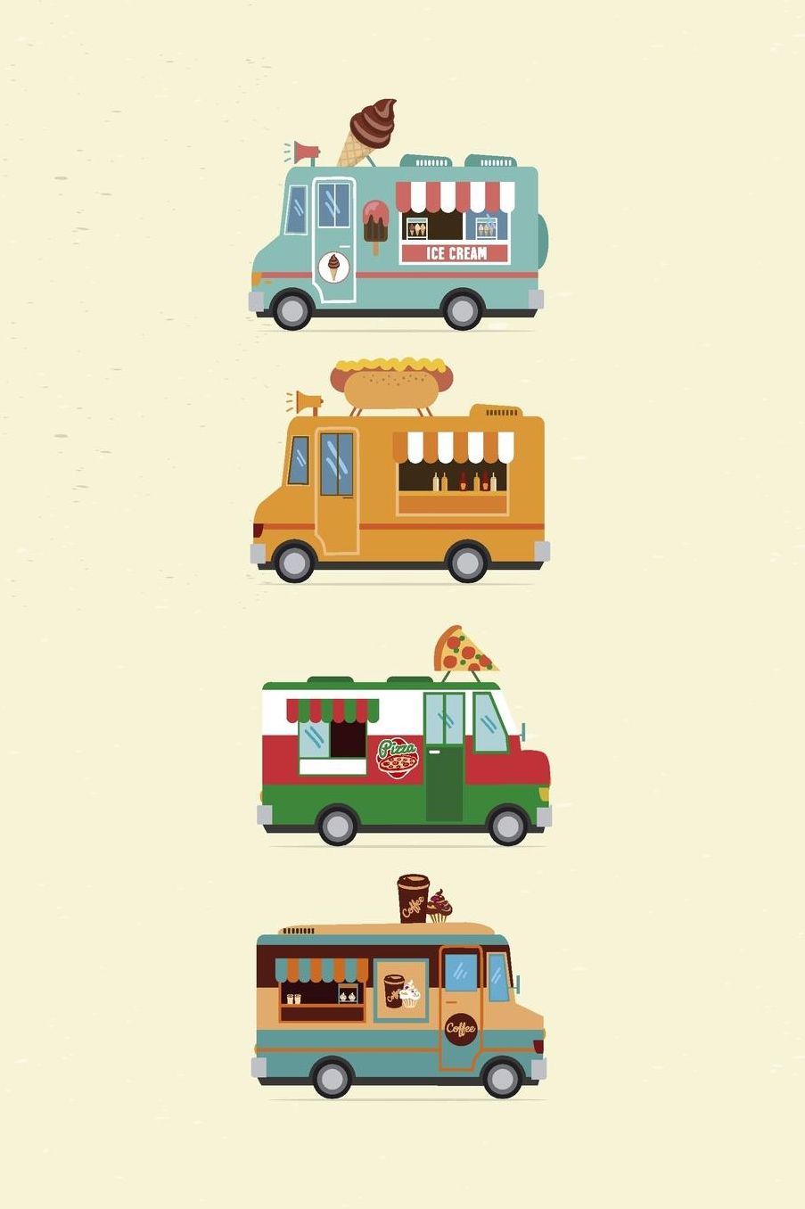 Food Trucks: College Ruled Notebook Journal, 6x9 Inch, 120 Pages