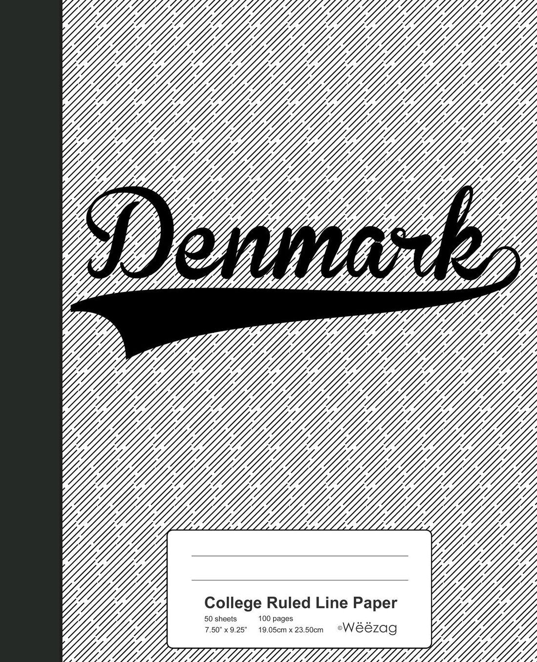 College Ruled Line Paper: DENMARK Notebook