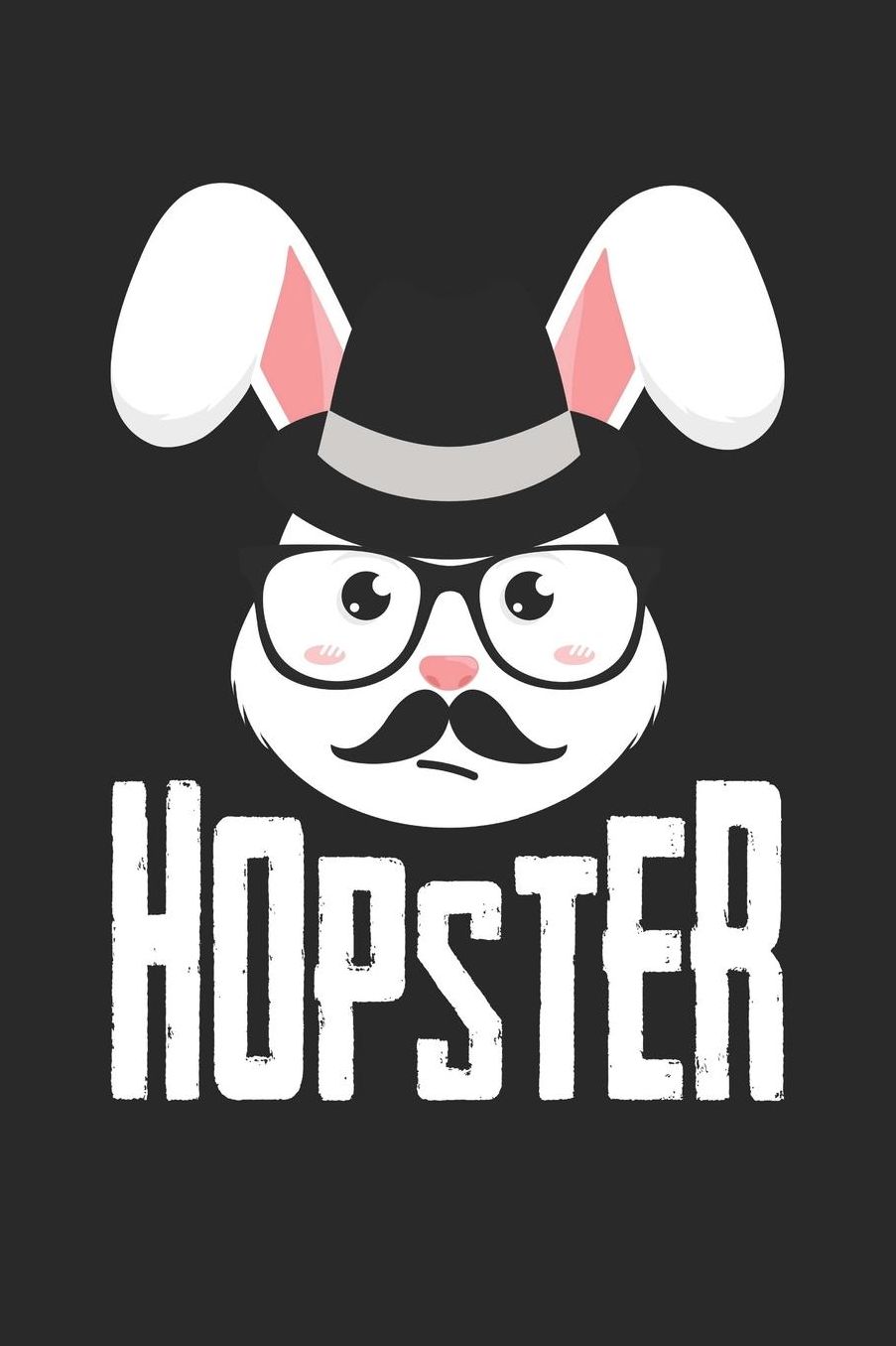 Easter Notebook - Hopster Funny Easter Pun Hipster Bunny Easter Gift - Easter Journal - Easter Diary: Medium College-Ruled Journey Diary, 110 page, Lined, 6x9 (15.2 x 22.9 cm)