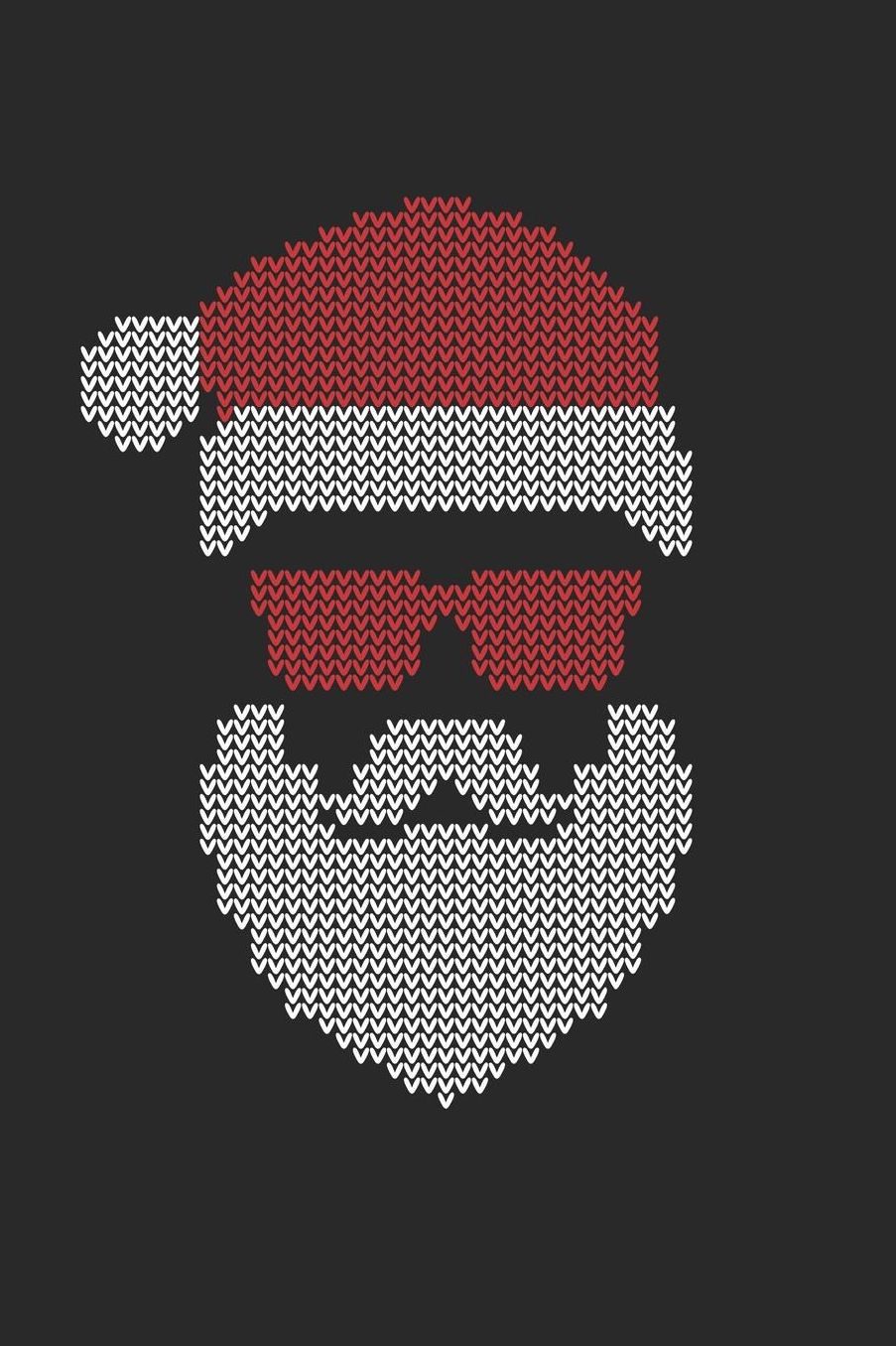 Christmas Notebook 'Ugly Christmas with Santa Hat' - Santa Claus Hipster Sunglasses Ugly Christmas - Christmas Journal: Medium College-Ruled Journey Diary, 110 page, Lined, 6x9 (15.2 x 22.9 cm)