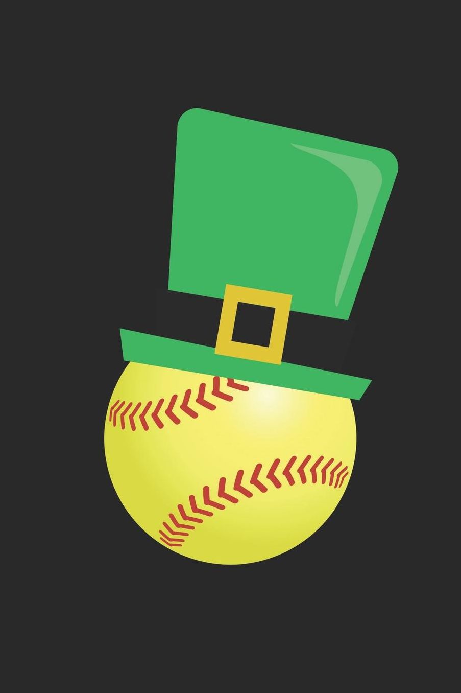St. Patrick's Day Notebook - St. Patrick's Day Softball With Leprechaun Hat - St. Patrick's Day Journal: Medium College-Ruled Journey Diary, 110 page, Lined, 6x9 (15.2 x 22.9 cm)