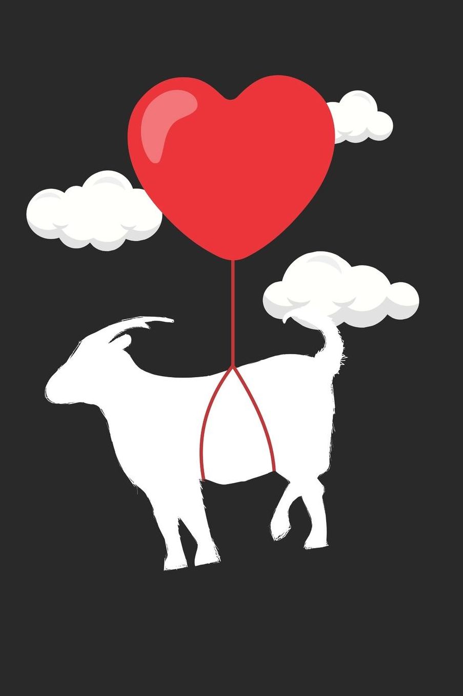 Valentine's Day Notebook - Valentine's Day Gift for Animal Lover - Valentine's Day Goat Journal - Goat Diary: Medium College-Ruled Journey Diary, 110 page, Lined, 6x9 (15.2 x 22.9 cm)