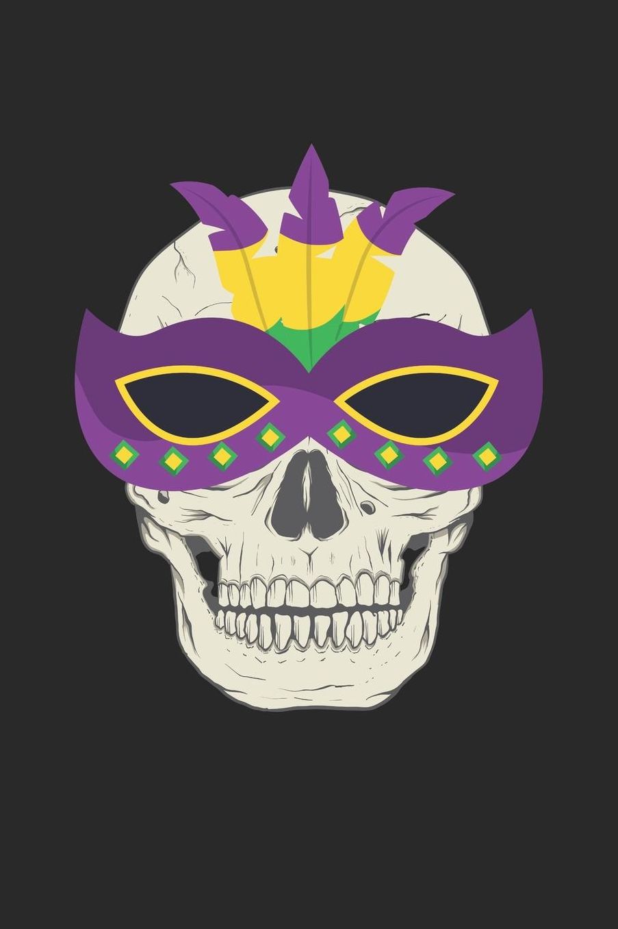 Mardi Gras Notebook - Mardi Gras Skull Funny Mardi Gras Parade - Mardi Gras Journal - Mardi Gras Diary: Medium College-Ruled Journey Diary, 110 page, Lined, 6x9 (15.2 x 22.9 cm)