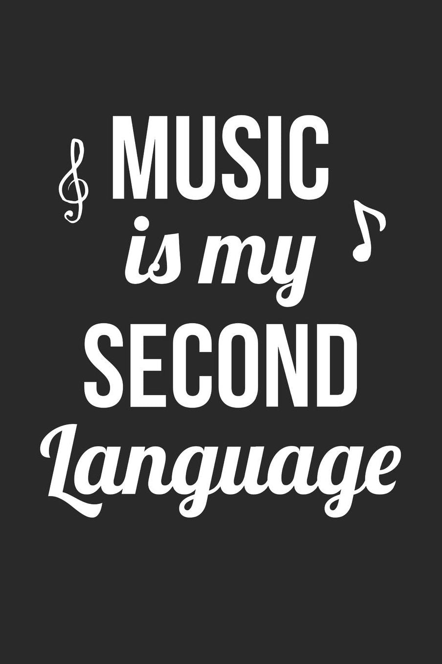 Karaoke Notebook - Music Is My Second Language Singing Karaoke Fan Gift - Karaoke Journal: Medium College-Ruled Journey Diary, 110 page, Lined, 6x9 (15.2 x 22.9 cm)