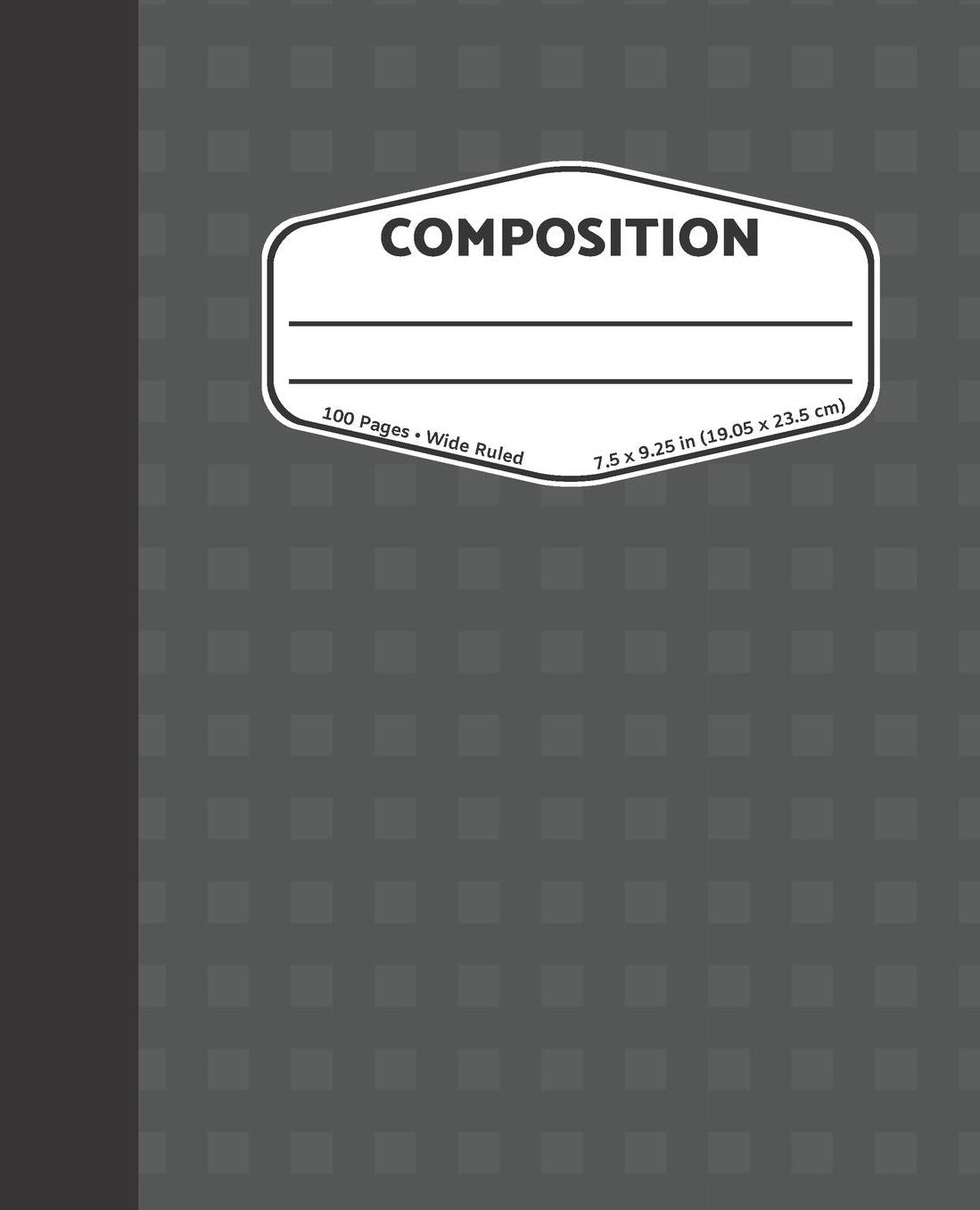Composition Notebook: Gray Boxes Wide Ruled