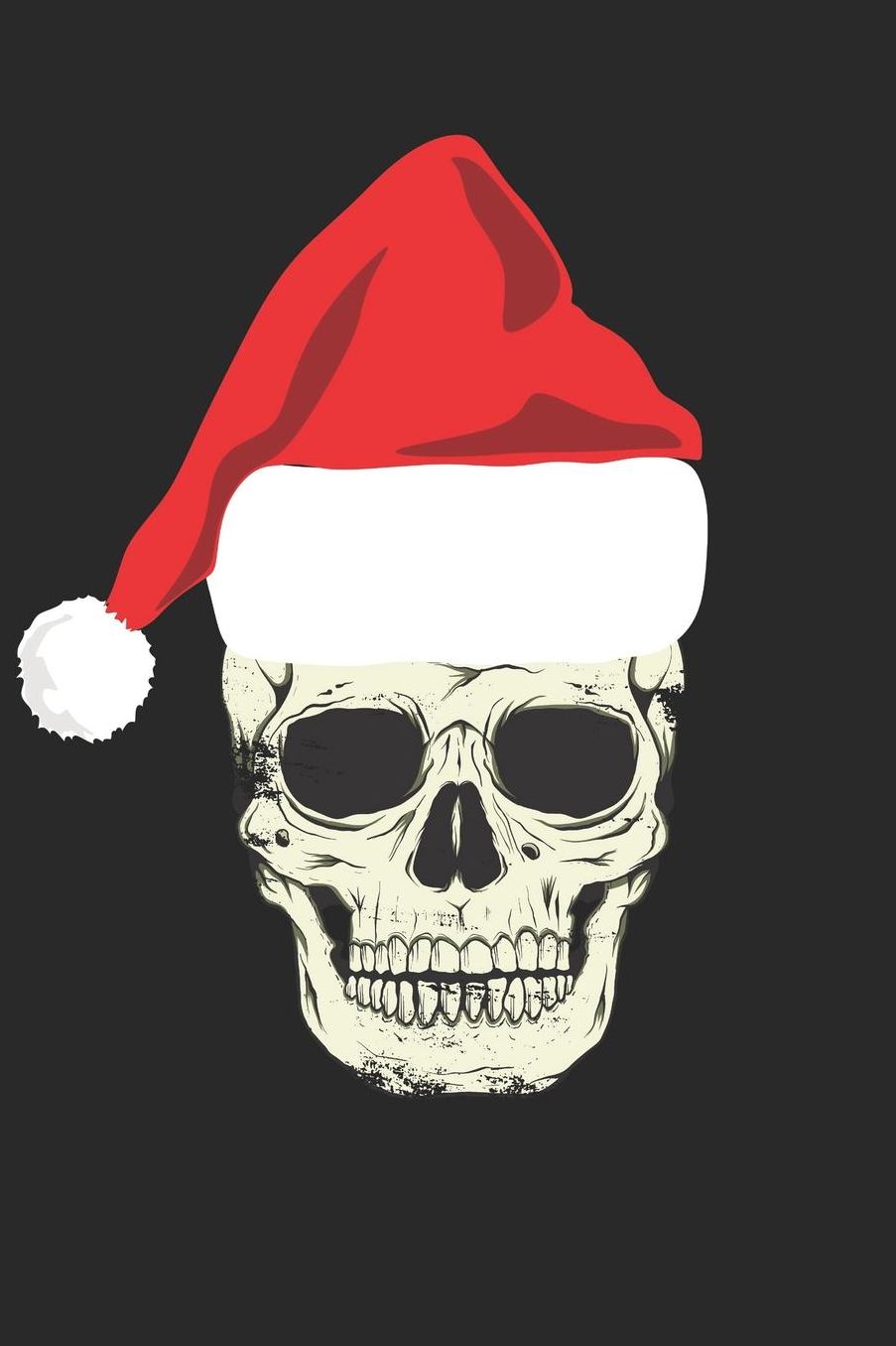 Christmas Notebook 'Skull with Santa Hat' - Skull In Santa Hat Christmas Skeleton Christmas - Christmas Journal: Medium College-Ruled Journey Diary, 110 page, Lined, 6x9 (15.2 x 22.9 cm)