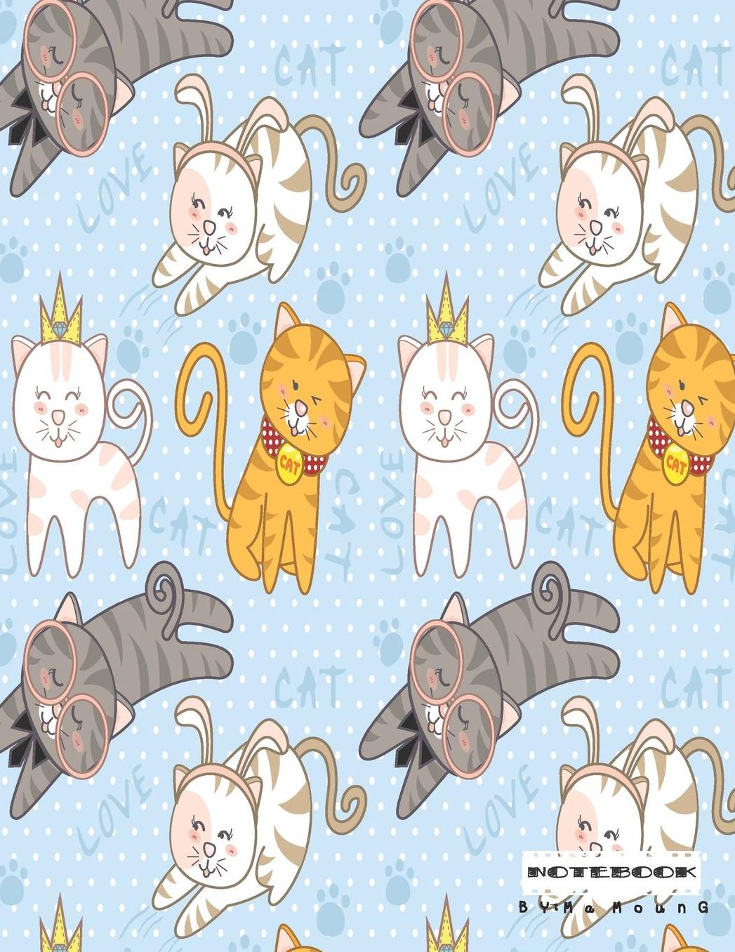 Notebook: Little Princess Cats Notebook and Dot Graph Line Sketch pages, Extra large (8.5 x 11) inches, 110 pages, White paper, Sketch, Draw and Paint (Notebooks for Kids)