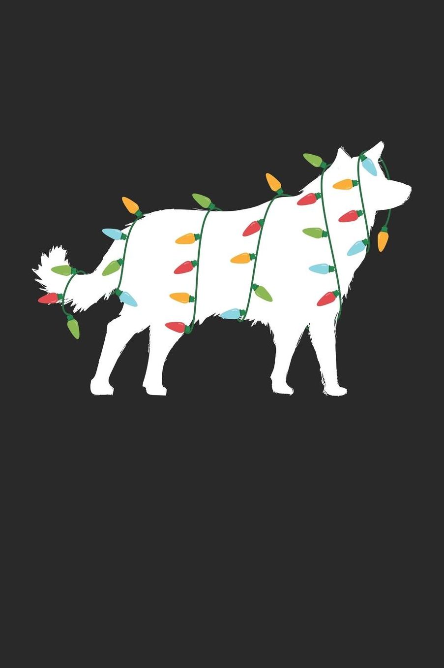 Christmas Notebook 'Wolf with Christmas Lights' - Christmas Gift for Animal Lover - Christmas Lights Wolf Journal: Medium College-Ruled Journey Diary, 110 page, Lined, 6x9 (15.2 x 22.9 cm)