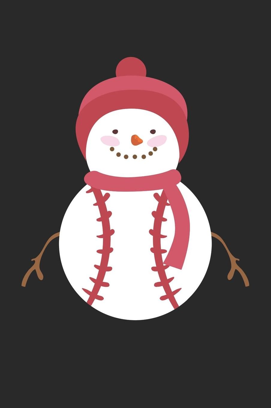 Christmas Notebook 'Baseball Snowman' - Christmas Baseball Baseball Snowman Christmas Gift - Christmas Journal: Medium College-Ruled Journey Diary, 110 page, Lined, 6x9 (15.2 x 22.9 cm)