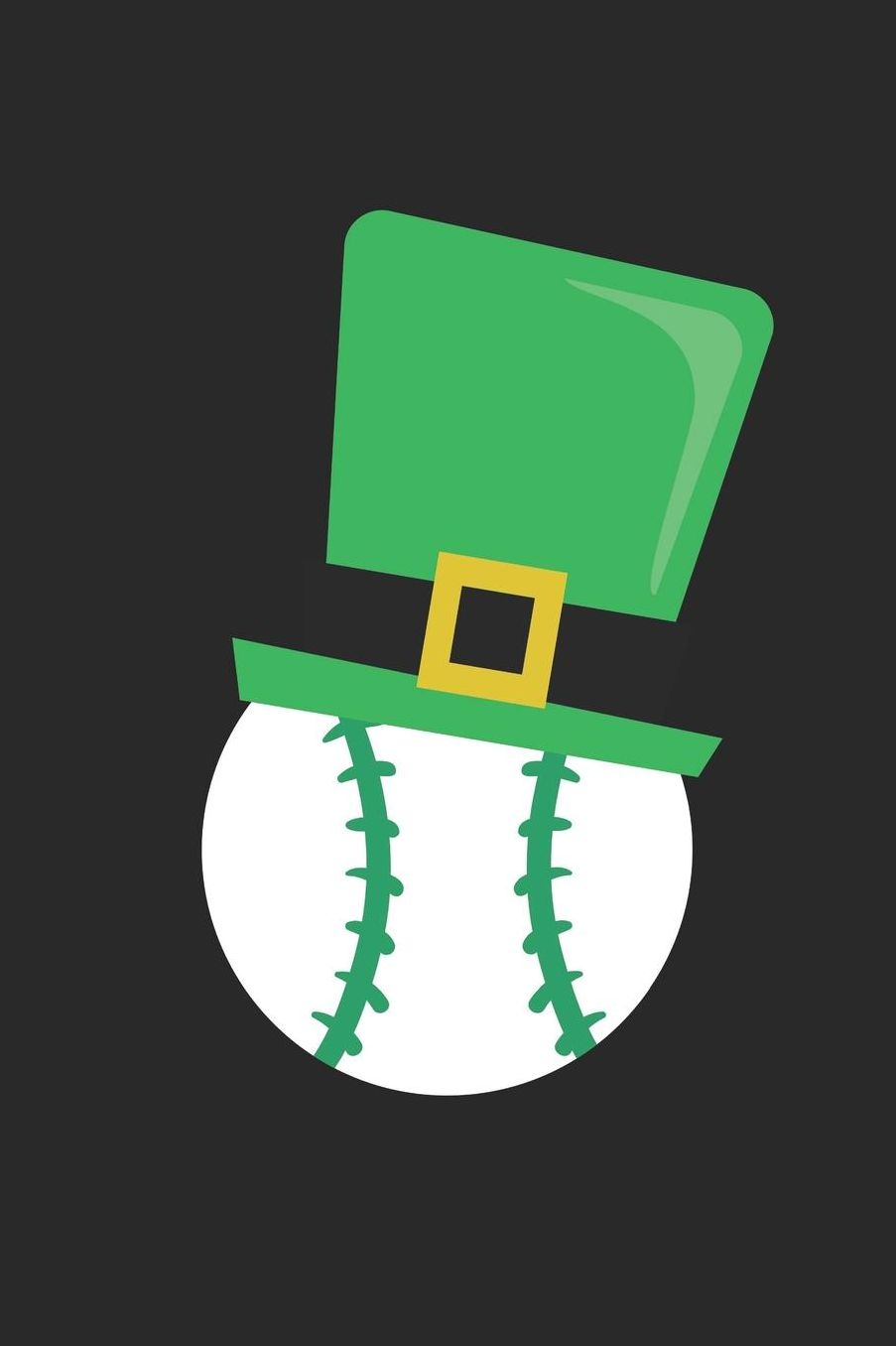St. Patrick's Day Notebook - St Patricks Day Baseball With Leprechaun Hat - St. Patrick's Day Journal: Medium College-Ruled Journey Diary, 110 page, Lined, 6x9 (15.2 x 22.9 cm)