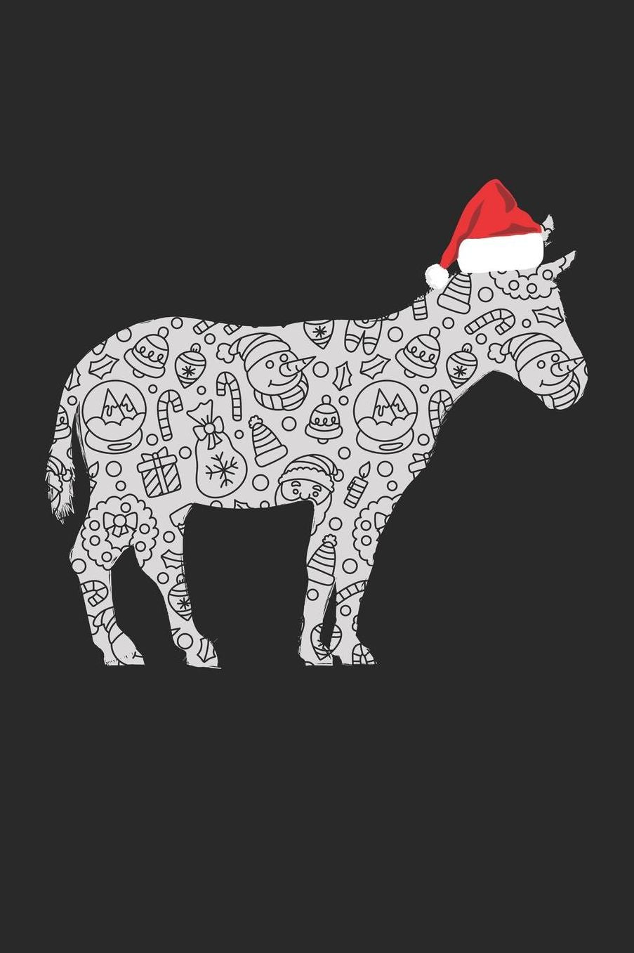Christmas Notebook 'Donkey with Santa Hat' - Christmas Gift for Animal Lover - Santa Hat Donkey Journal - Donkey Diary: Medium College-Ruled Journey Diary, 110 page, Lined, 6x9 (15.2 x 22.9 cm)