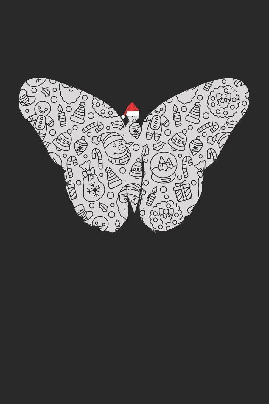 Christmas Notebook 'Butterfly with Santa Hat' - Christmas Gift for Animal Lover - Santa Hat Butterfly Journal: Medium College-Ruled Journey Diary, 110 page, Lined, 6x9 (15.2 x 22.9 cm)
