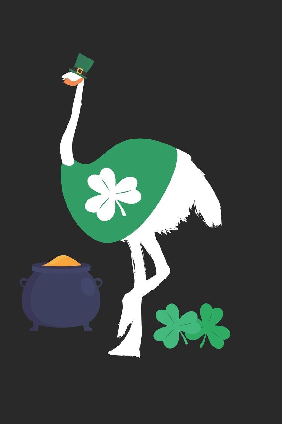 St. Patrick's Day Notebook - St. Patrick's Day Gift for Animal Lover - St. Patrick's Day Ostrich Journal - Ostrich Diary: Medium College-Ruled Journey Diary, 110 page, Lined, 6x9 (15.2 x 22.9 cm)