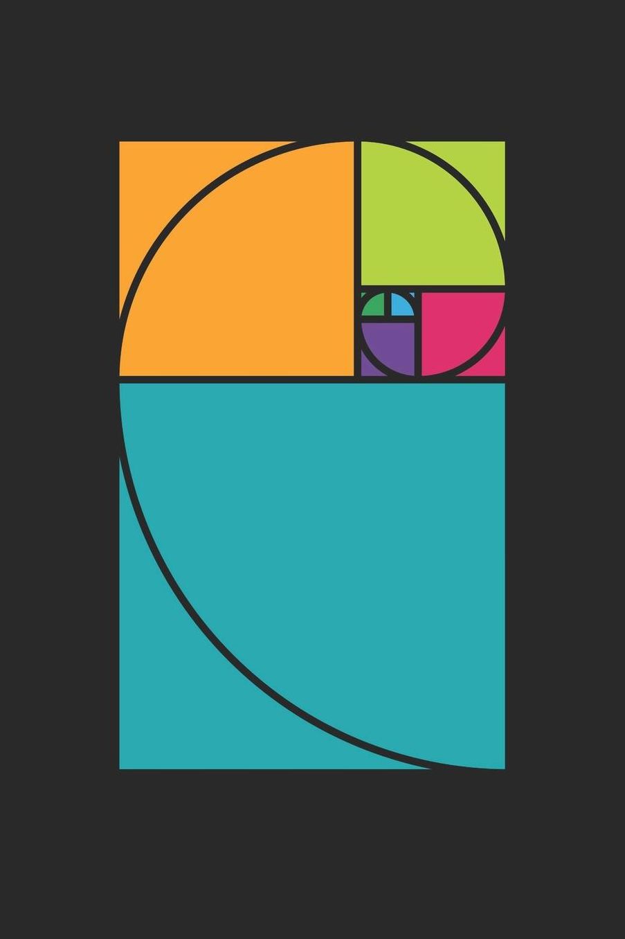 Math Notebook - Golden Ratio Spiral - Math Geek Science and Art Gift - Math Journal: Medium College-Ruled Journey Diary, 110 page, Lined, 6x9 (15.2 x 22.9 cm)
