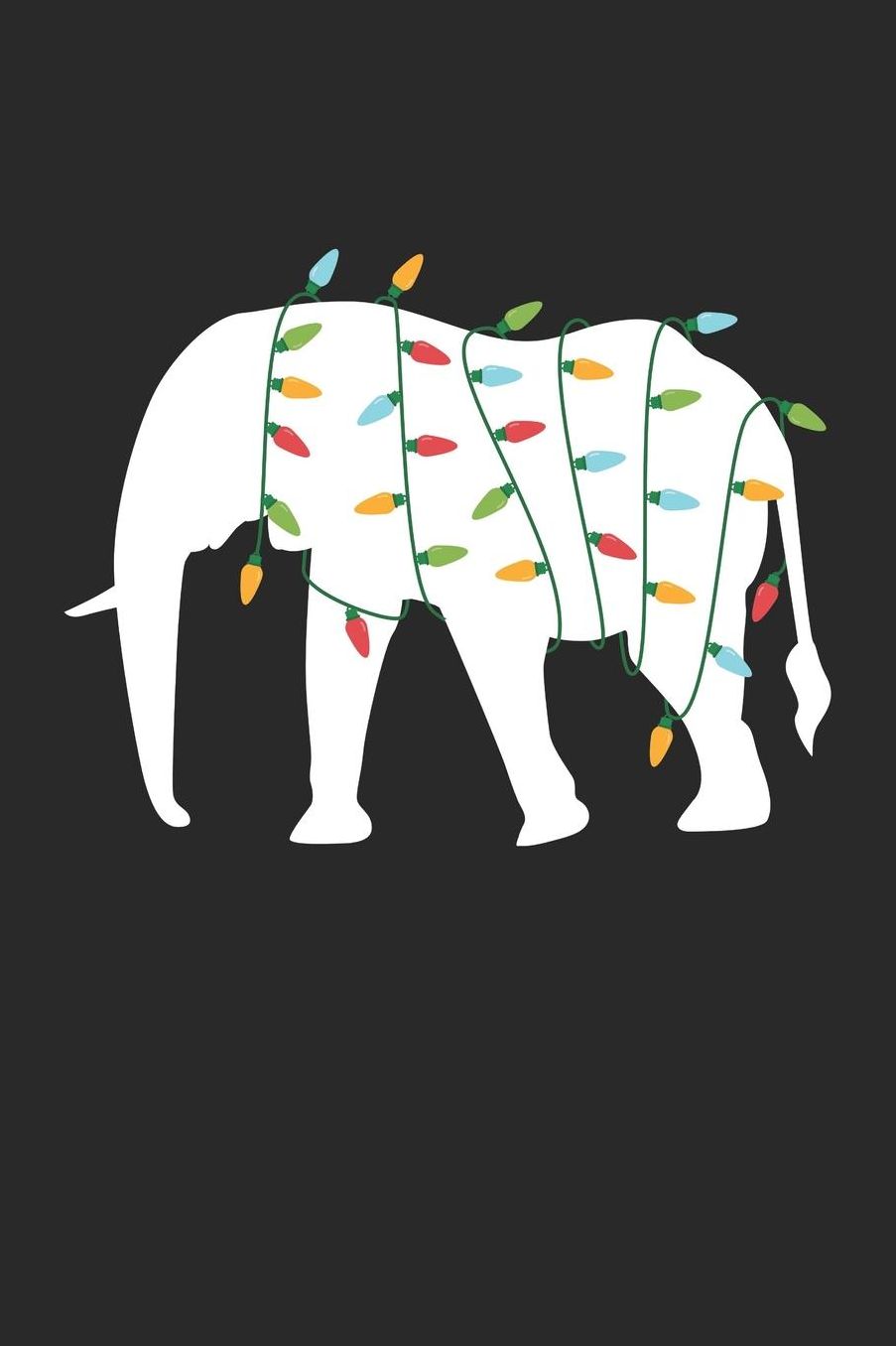 Christmas Notebook 'Elephant with Christmas Lights' - Christmas Gift for Animal Lover - Christmas Lights Elephant Journal: Medium College-Ruled Journey Diary, 110 page, Lined, 6x9 (15.2 x 22.9 cm)