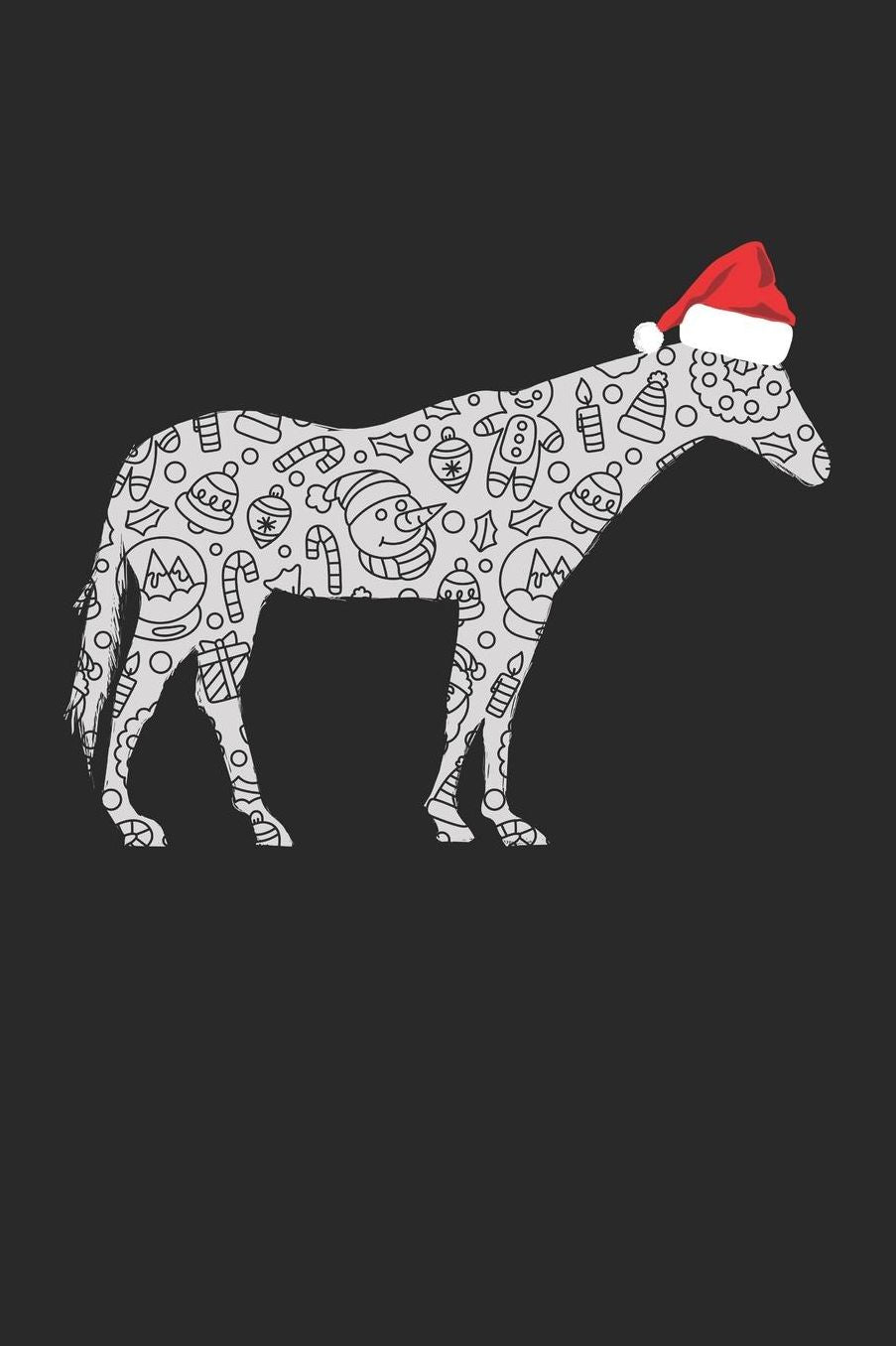 Christmas Notebook 'Horse with Santa Hat' - Christmas Gift for Animal Lover - Santa Hat Horse Journal - Horse Diary: Medium College-Ruled Journey Diary, 110 page, Lined, 6x9 (15.2 x 22.9 cm)