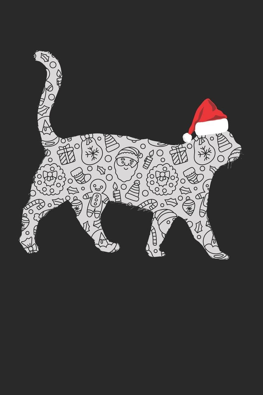 Christmas Notebook 'Cat with Santa Hat' - Christmas Gift for Animal Lover - Santa Hat Cat Journal - Cat Diary: Medium College-Ruled Journey Diary, 110 page, Lined, 6x9 (15.2 x 22.9 cm)
