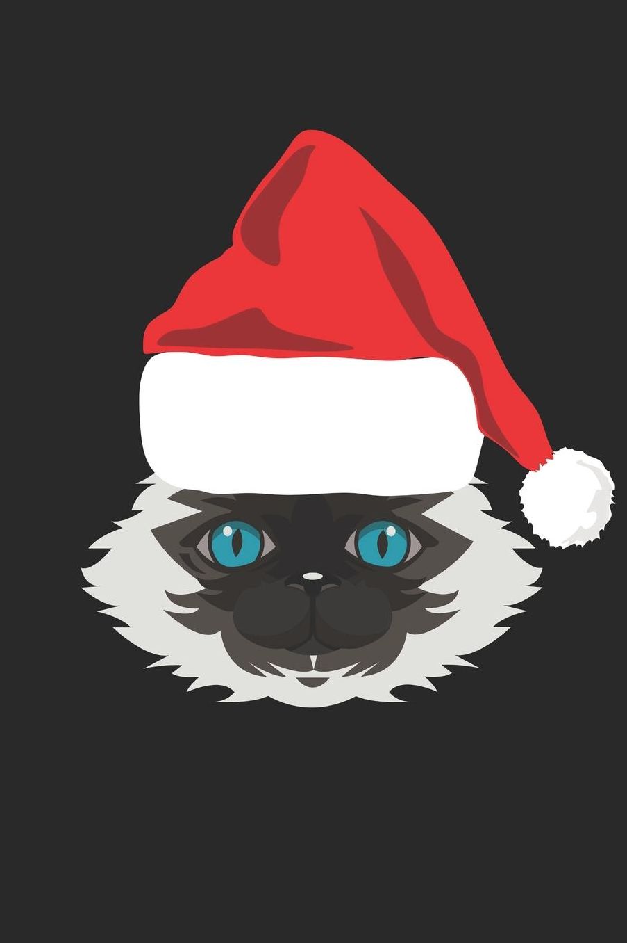 Birman Cat Notebook - Birman Cat Santa Hat Cat Lover Christmas Gift - Birman Cat Journal: Medium College-Ruled Journey Diary, 110 page, Lined, 6x9 (15.2 x 22.9 cm)