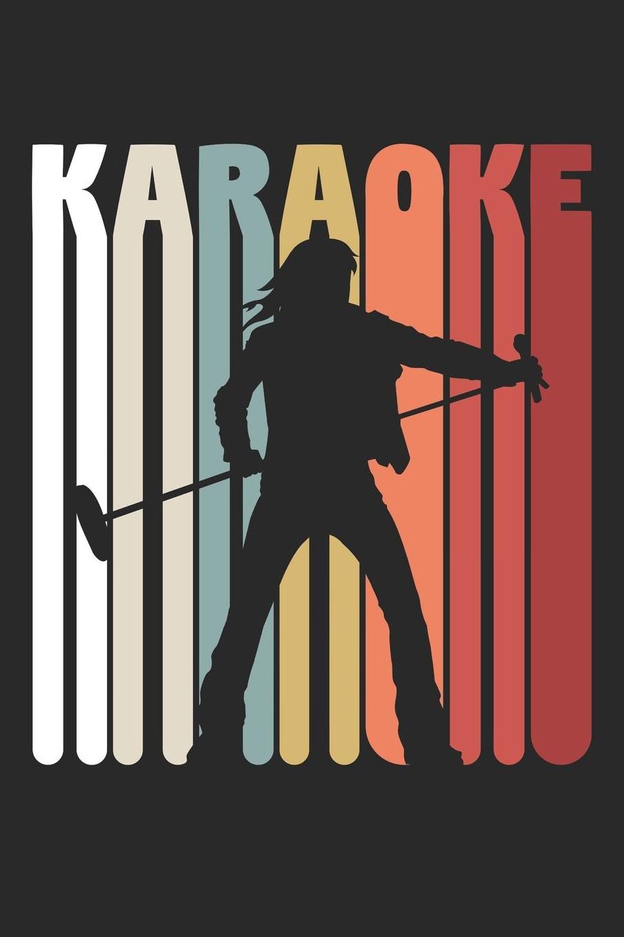 Singing Notebook - Retro Karaoke Diary - Vintage Karaoke Singer Gift - Karaoke Journal: Medium College-Ruled Journey Diary, 110 page, Lined, 6x9 (15.2 x 22.9 cm)