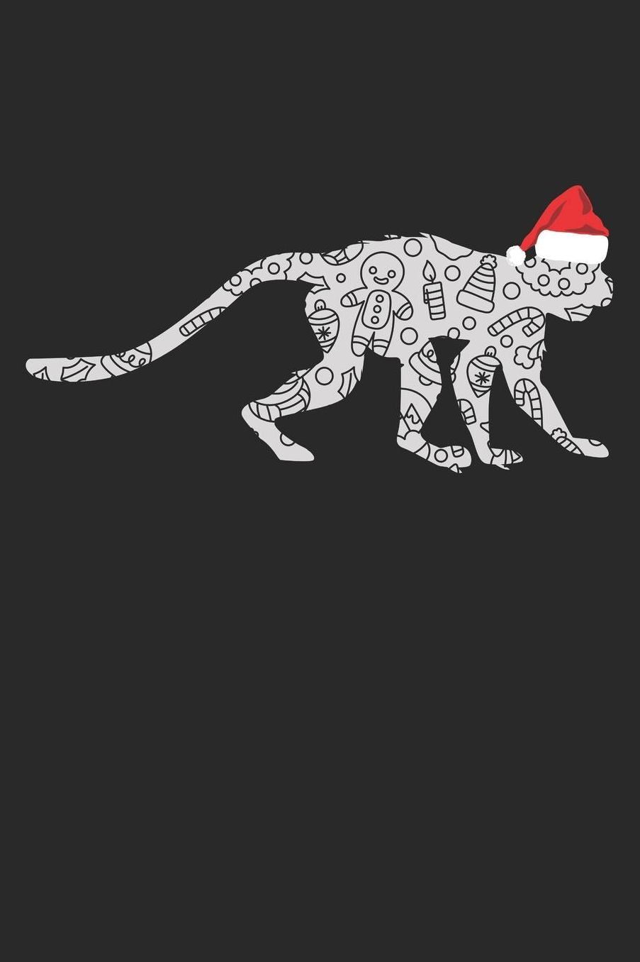 Christmas Notebook 'Monkey with Santa Hat' - Christmas Gift for Animal Lover - Santa Hat Monkey Journal - Monkey Diary: Medium College-Ruled Journey Diary, 110 page, Lined, 6x9 (15.2 x 22.9 cm)