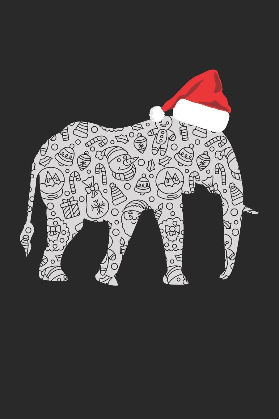 Christmas Notebook 'Elephant with Santa Hat' - Christmas Gift for Animal Lover - Santa Hat Elephant Journal: Medium College-Ruled Journey Diary, 110 page, Lined, 6x9 (15.2 x 22.9 cm)
