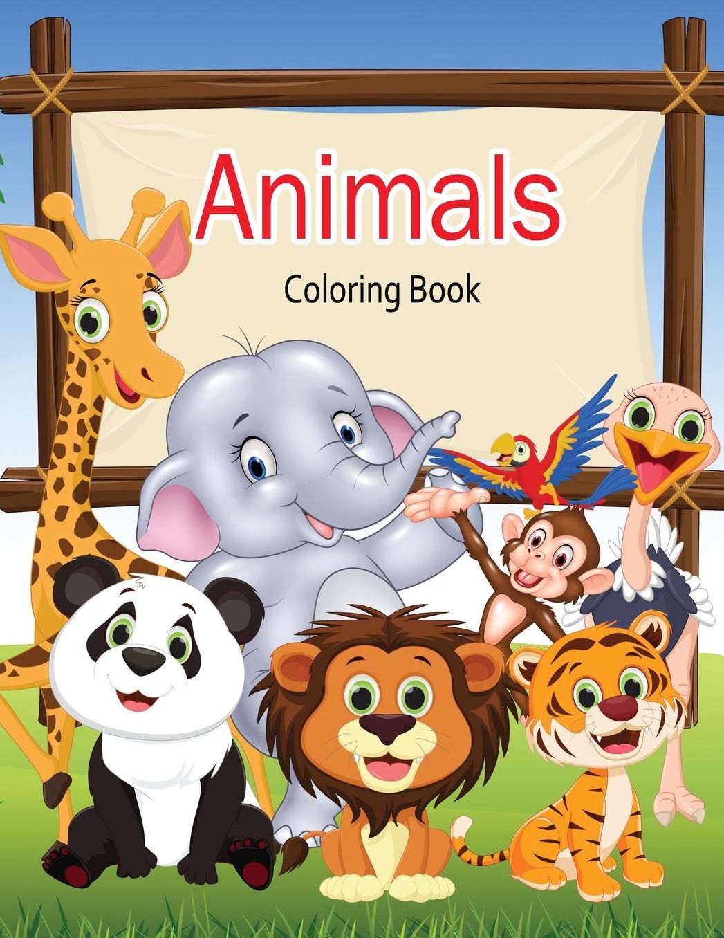 Animals Coloring Book: Children Activity Books for Kids Ages 2-4, 4-8, Boys, Girls, Fun Early Learning, Relaxation