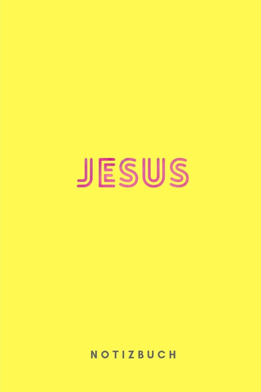 Jesus Notizbuch: Christliches Notizbuch mit Punktraster (dot grid / gepunktet) 110 Seiten zum Gebet Predigt Andacht Christian Notebook Gelb Pink Pop Art