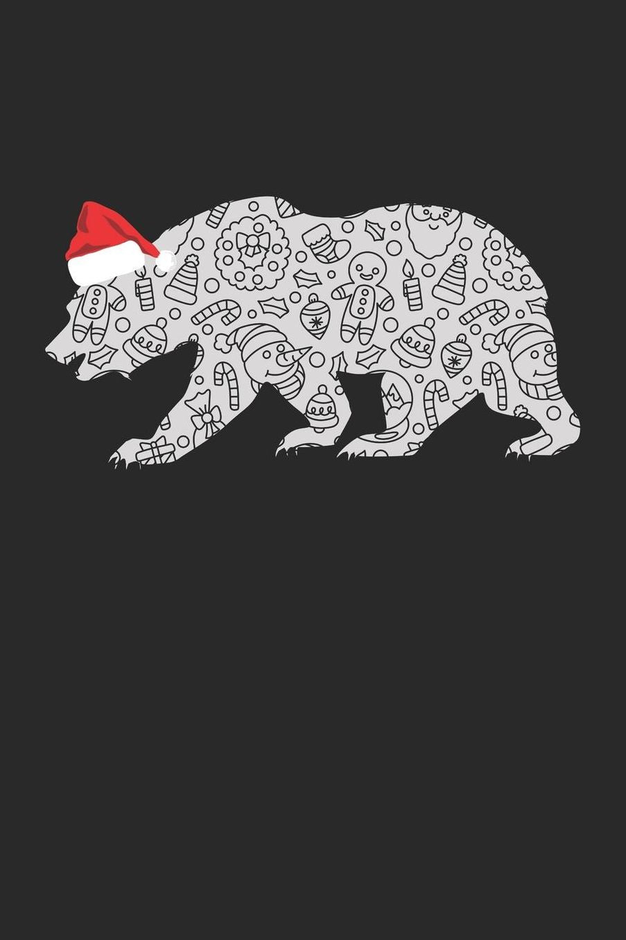 Christmas Notebook 'Bear with Santa Hat' - Christmas Gift for Animal Lover - Santa Hat Bear Journal - Bear Diary: Medium College-Ruled Journey Diary, 110 page, Lined, 6x9 (15.2 x 22.9 cm)