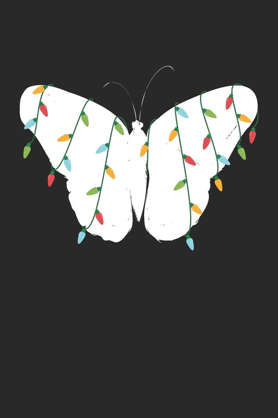 Christmas Notebook 'Butterfly with Christmas Lights' - Christmas Gift for Animal Lover - Christmas Lights Butterfly Journal: Medium College-Ruled Journey Diary, 110 page, Lined, 6x9 (15.2 x 22.9 cm)
