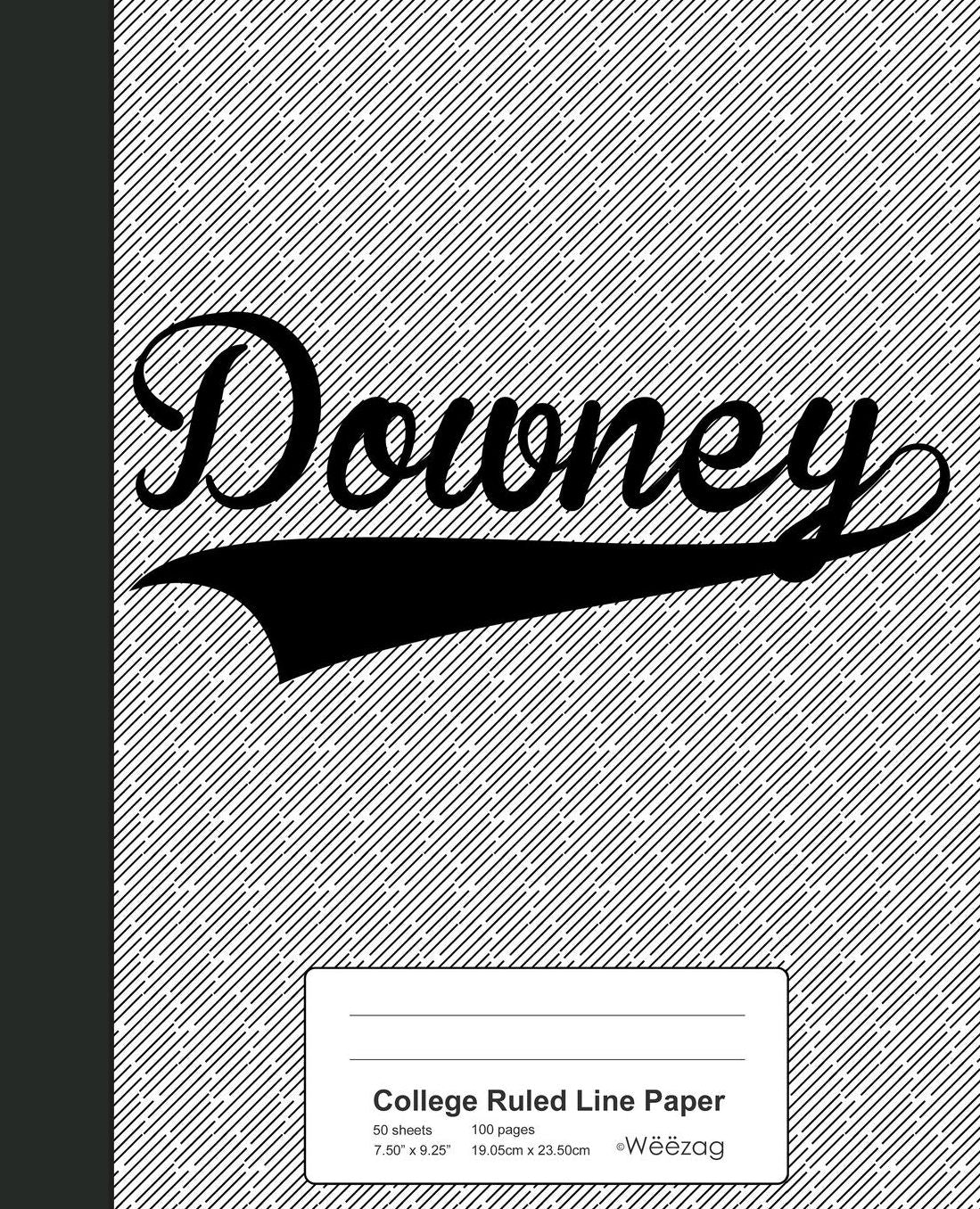 College Ruled Line Paper: DOWNEY Notebook