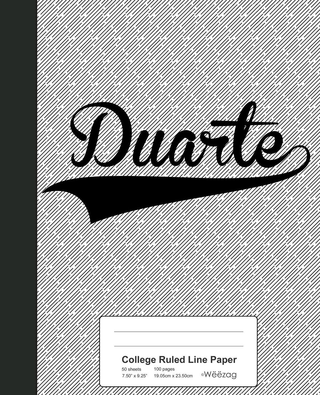 College Ruled Line Paper: DUARTE Notebook