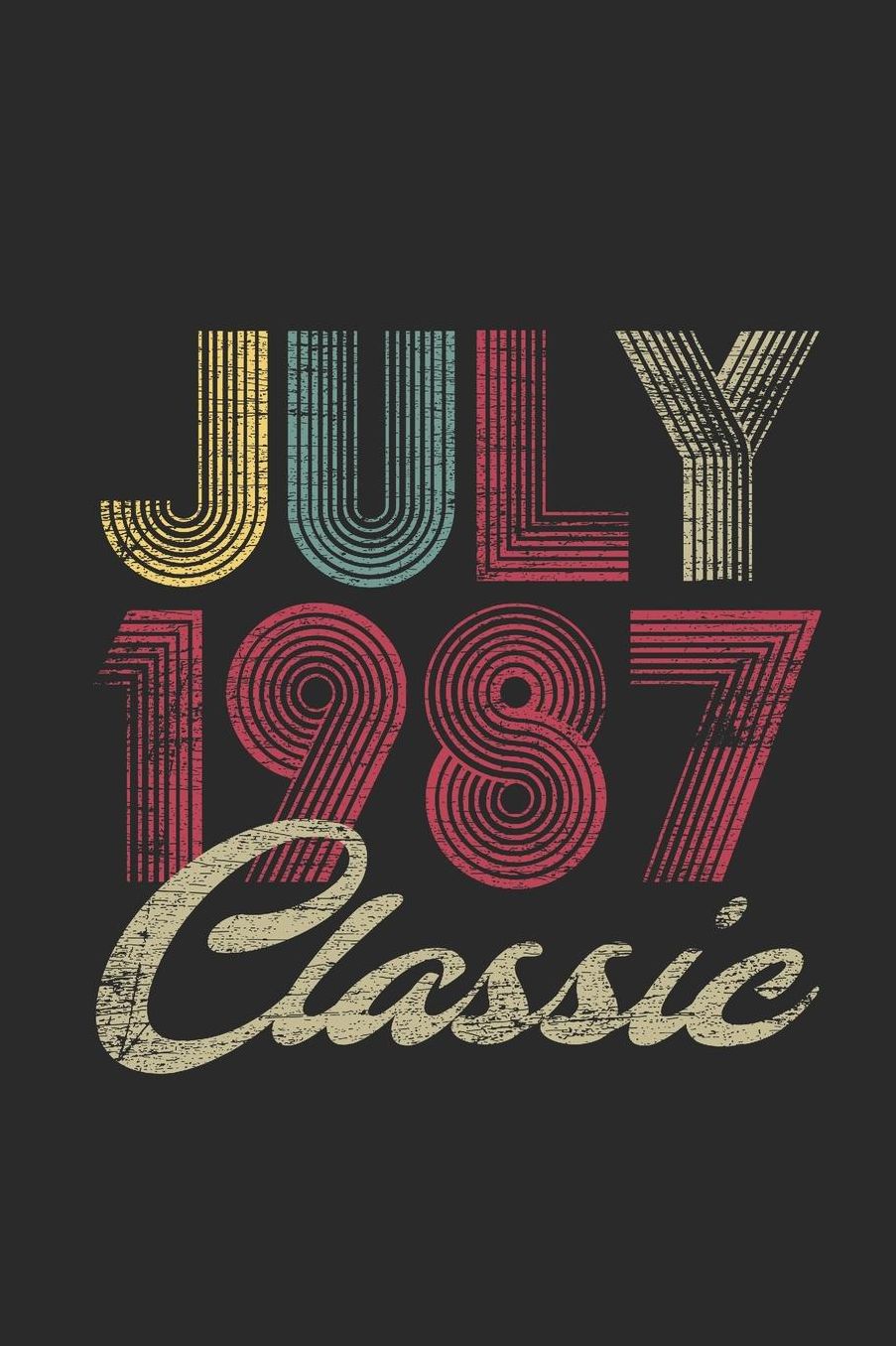 Classic July 1987: Graph Ruled Notebook - Journal for July Birthday Gift Idea