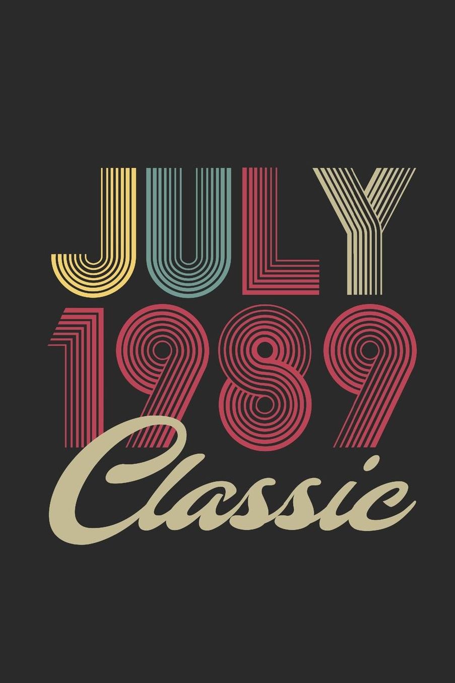 Classic July 1989: Graph Ruled Notebook - Journal for July Birthday Gift Idea