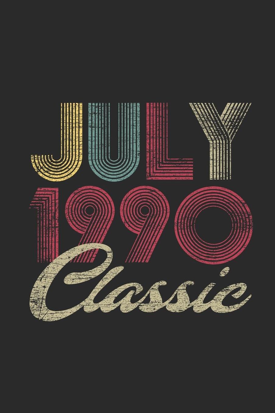 Classic July 1990: Graph Paper Journal (6 X 9 - 120 Pages/ 5 Squares per inch) for Birthday Gift Idea