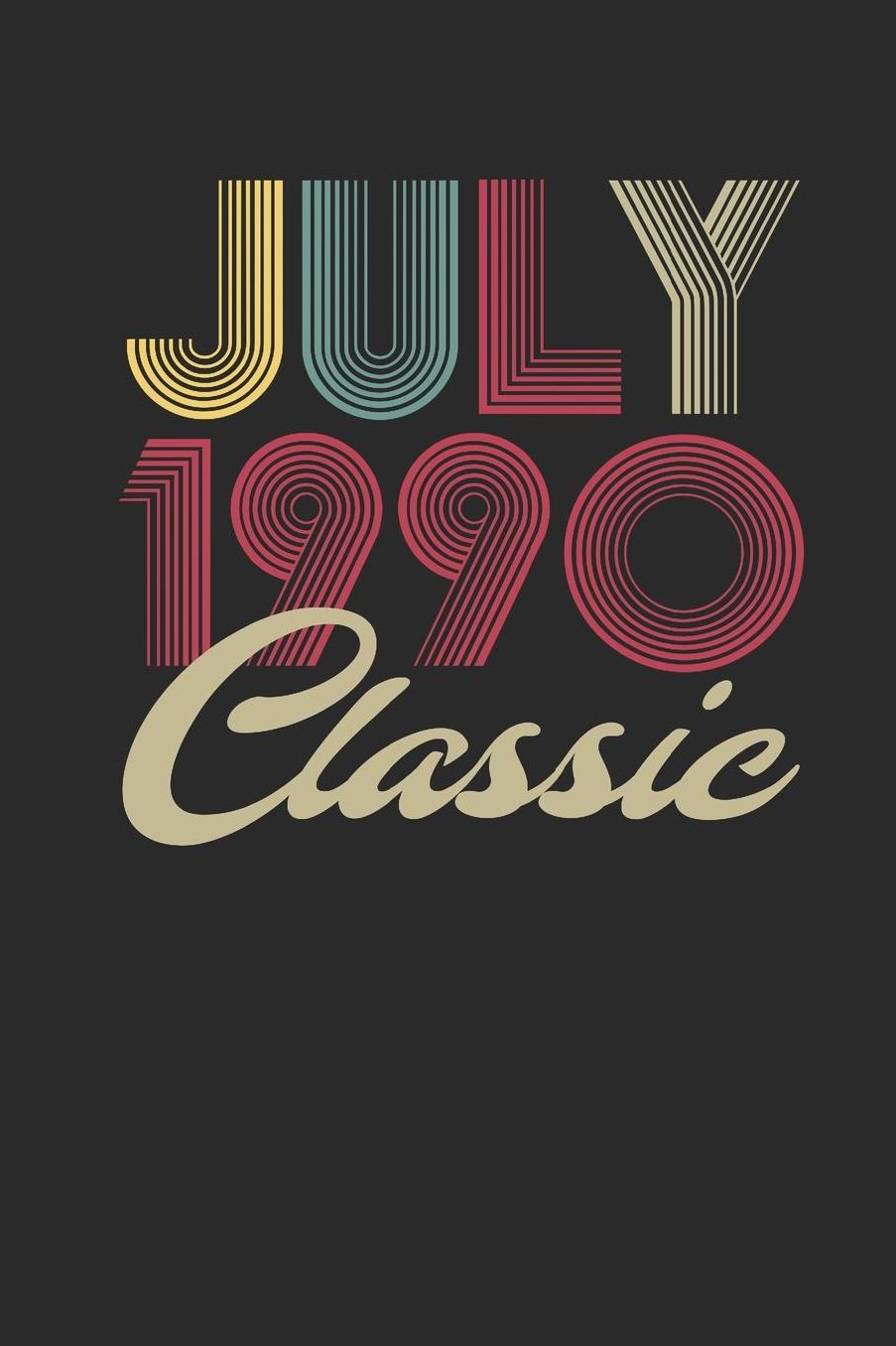 Classic July 1990: Graph Paper Notebook / Journal (6 X 9 - 5 Squares per inch - 120 Pages) - July Birthday Gift Idea