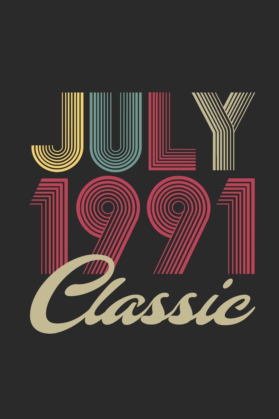 Classic July 1991: Graph Paper Notebook - Happy Birthday Gift or Happy Anniversary Gift Idea