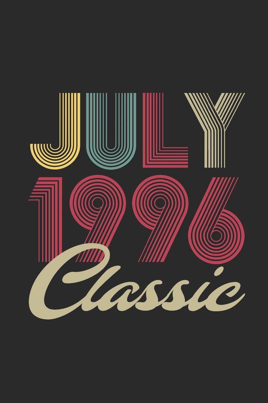 Classic July 1996: Graph Ruled Notebook / Journal (6 X 9 - 5 X 5 Graph Ruled) - July Birthday Gift and July Anniversary Gift