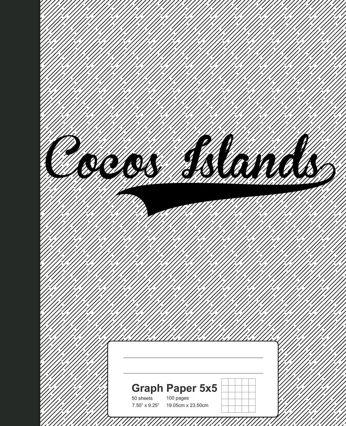 Graph Paper 5x5: COCOS ISLANDS Notebook