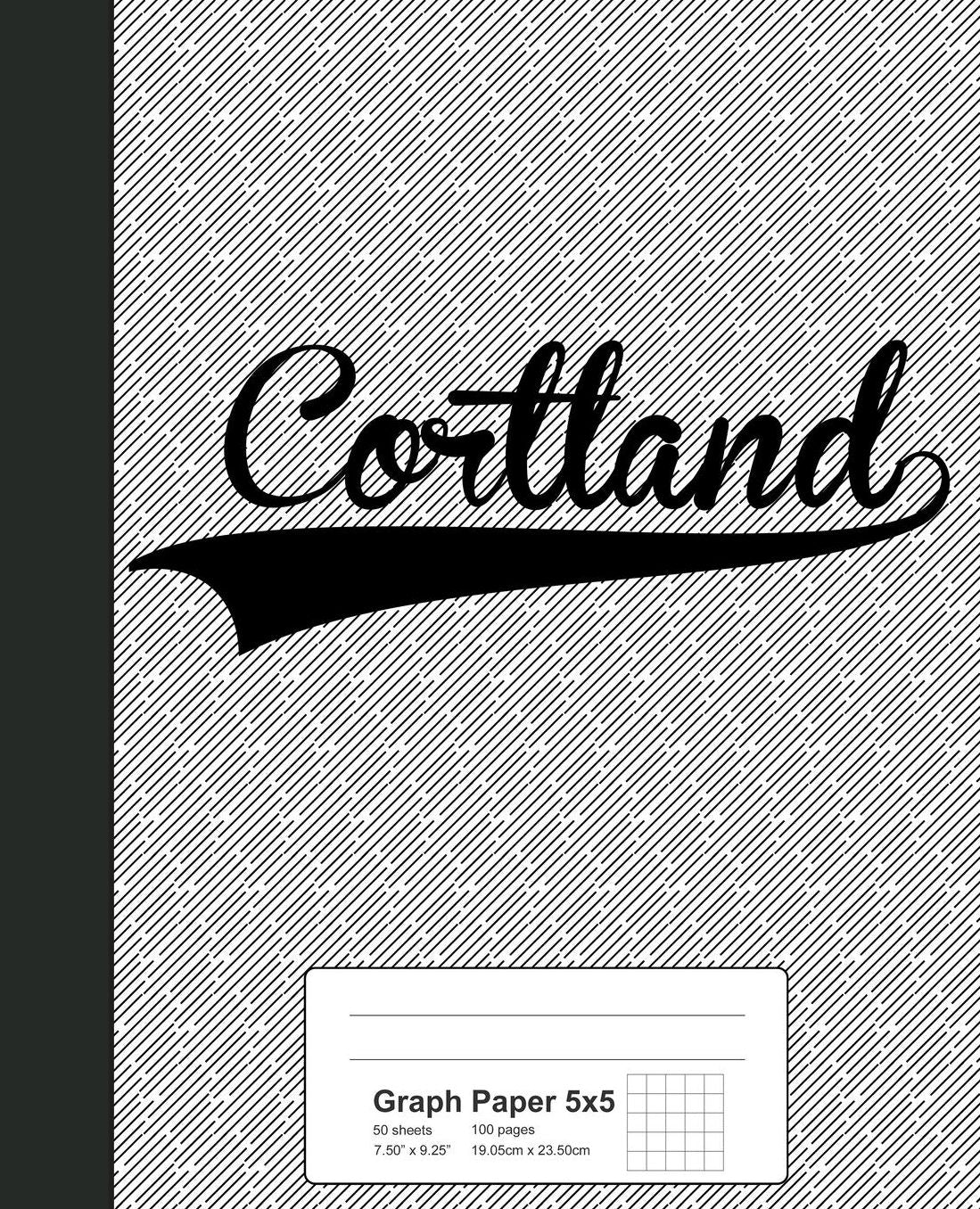 Graph Paper 5x5: CORTLAND Notebook