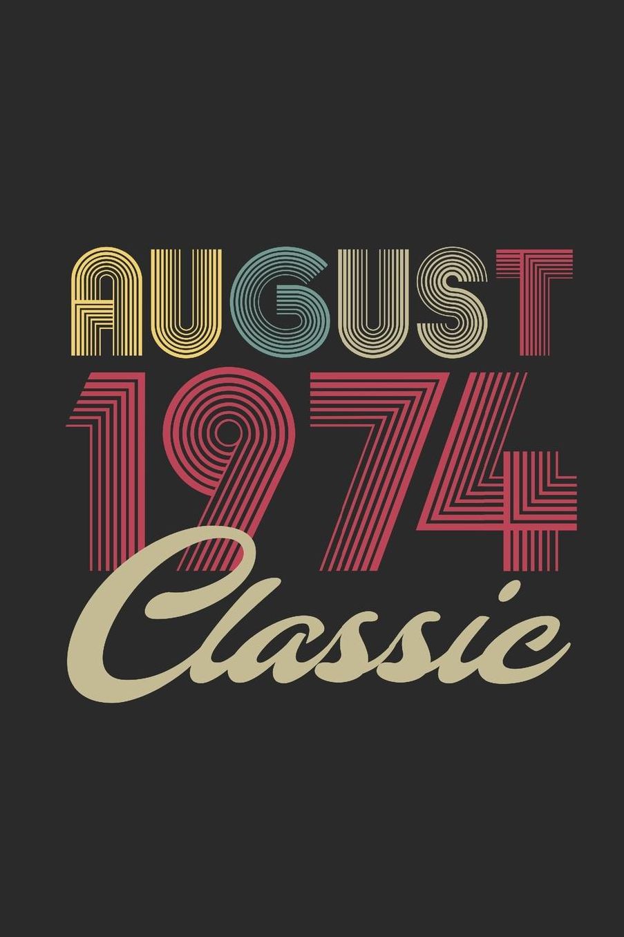 Classic August 1974: Graph Ruled Notebook - Journal for August Birthday Gift Idea