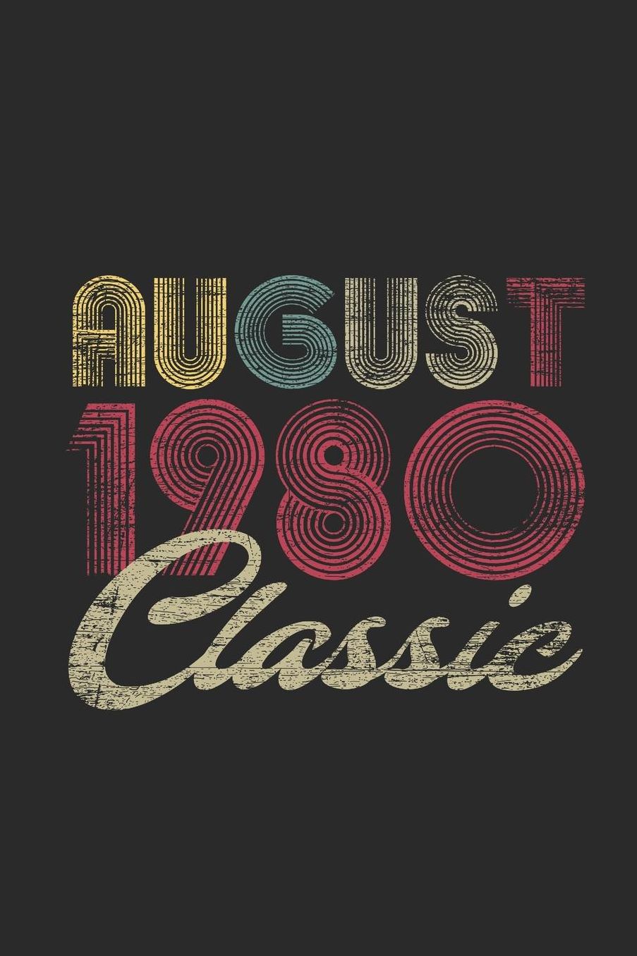 Classic August 1980: Graph Paper Journal (6 X 9 - 120 Pages/ 5 Squares per inch) for Birthday Gift Idea