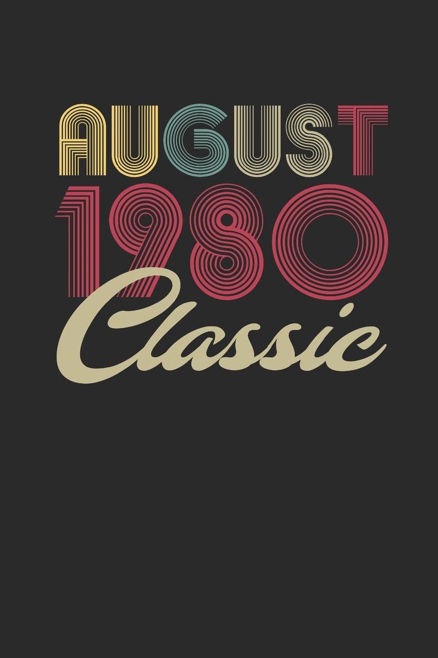 Classic August 1980: Graph Paper Notebook / Journal (6 X 9 - 5 Squares per inch - 120 Pages) - August Birthday Gift Idea