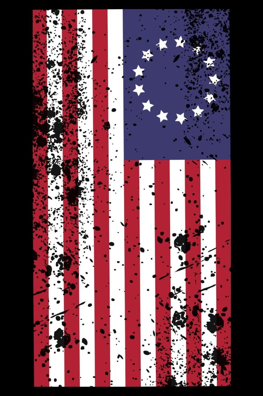 Betsy Ross Distressed Retro American Flag Lined Journal Notebook: Vintage Historic Thirteen 13 Colonies Patriotic USA Flag Design Blank Lined Journal