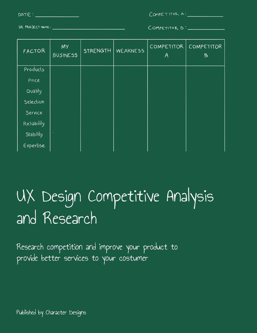 UX Design Competitive Analysis and Research: Research competition and improve your product to provide better services to your costumer