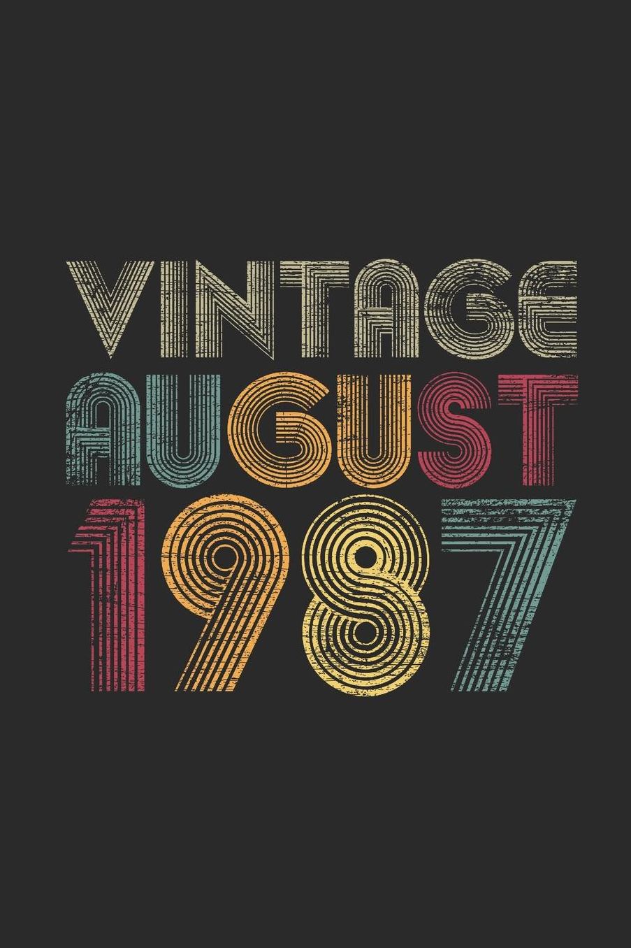 Vintage August 1987: Blank Lined Notebook - Journal for August Birthday Gift Idea