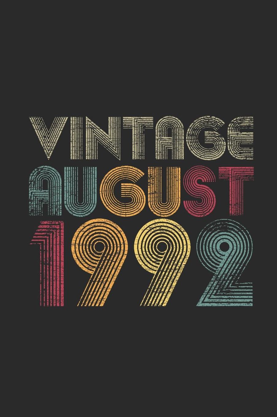 Vintage August 1992: Blank Lined Notebook - Journal for August Birthday Gift Idea